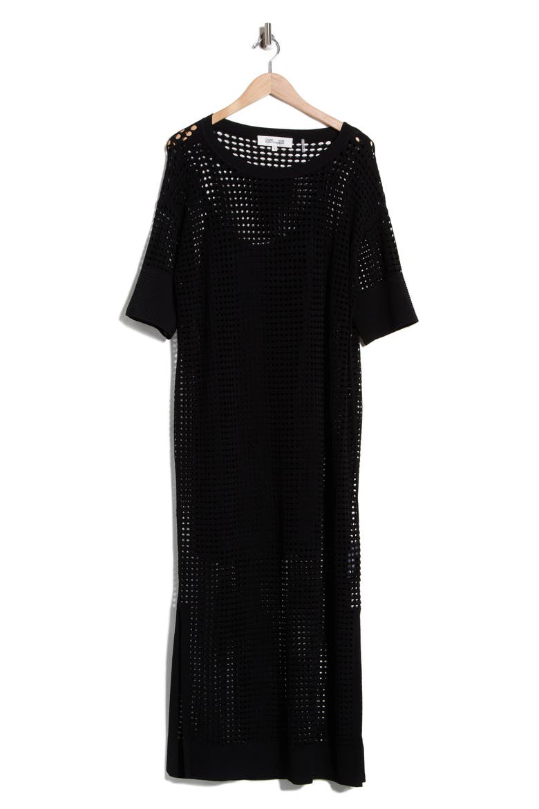 Tallullah Mesh Caftan, Alternate, color, BLACK