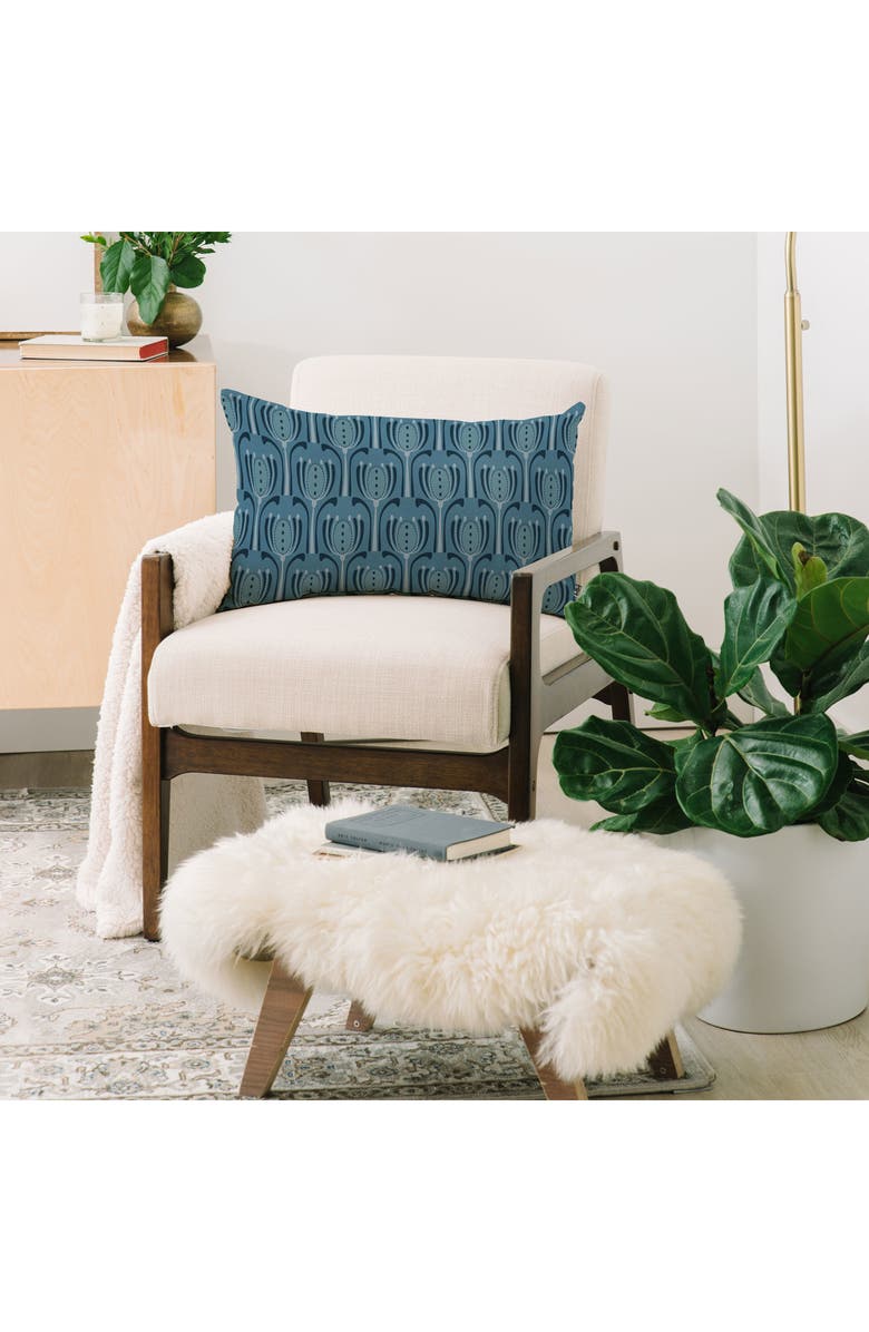 Deny Designs Blue Tulips Oblong Throw Pillow, Alternate, color, Navy