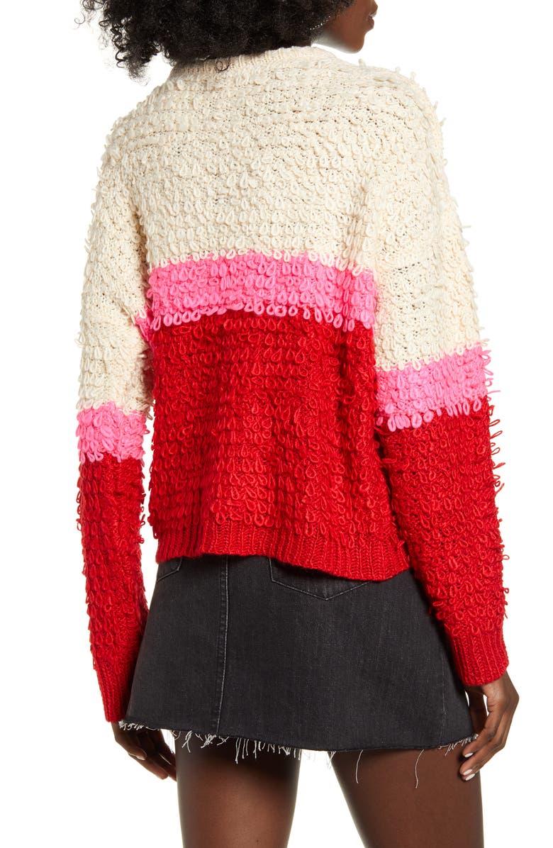 Woven Heart Bold Stripe Sweater, Alternate, color, 