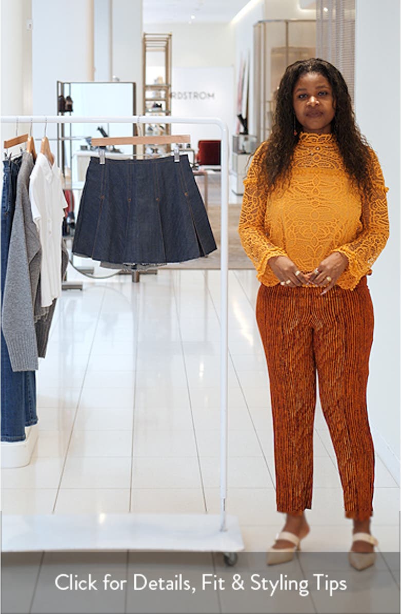 Joan Pleated Denim Miniskirt, sales video thumbnail