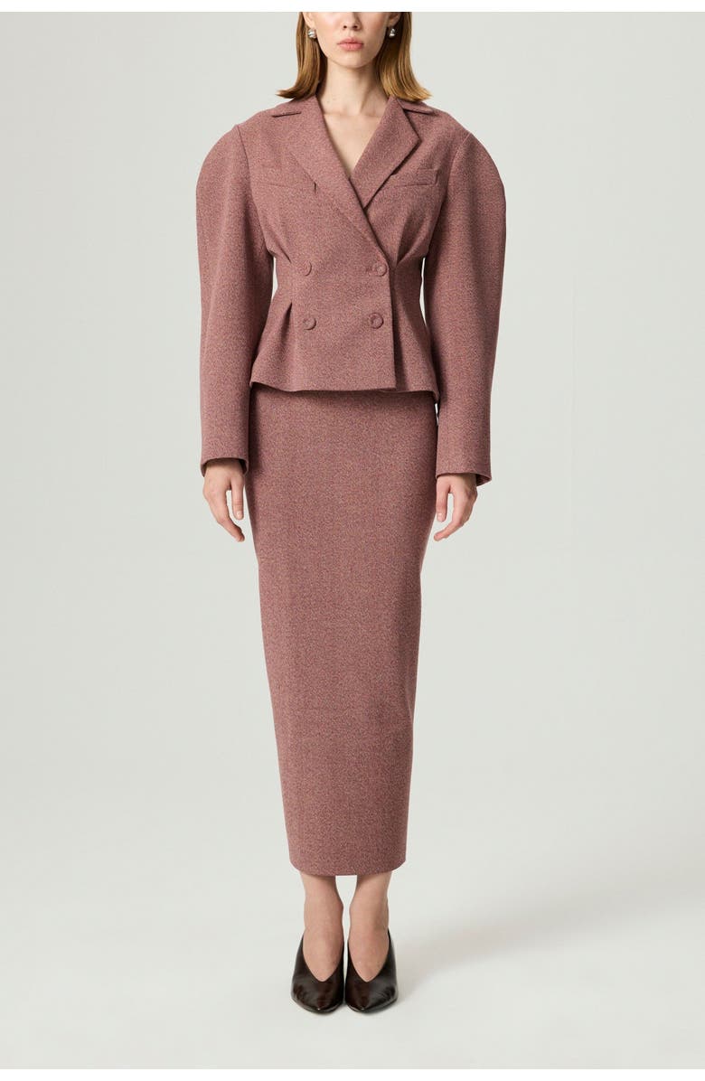 Nocturne Double-Breasted Tailored Blazer, Alternate, color, Burgundy