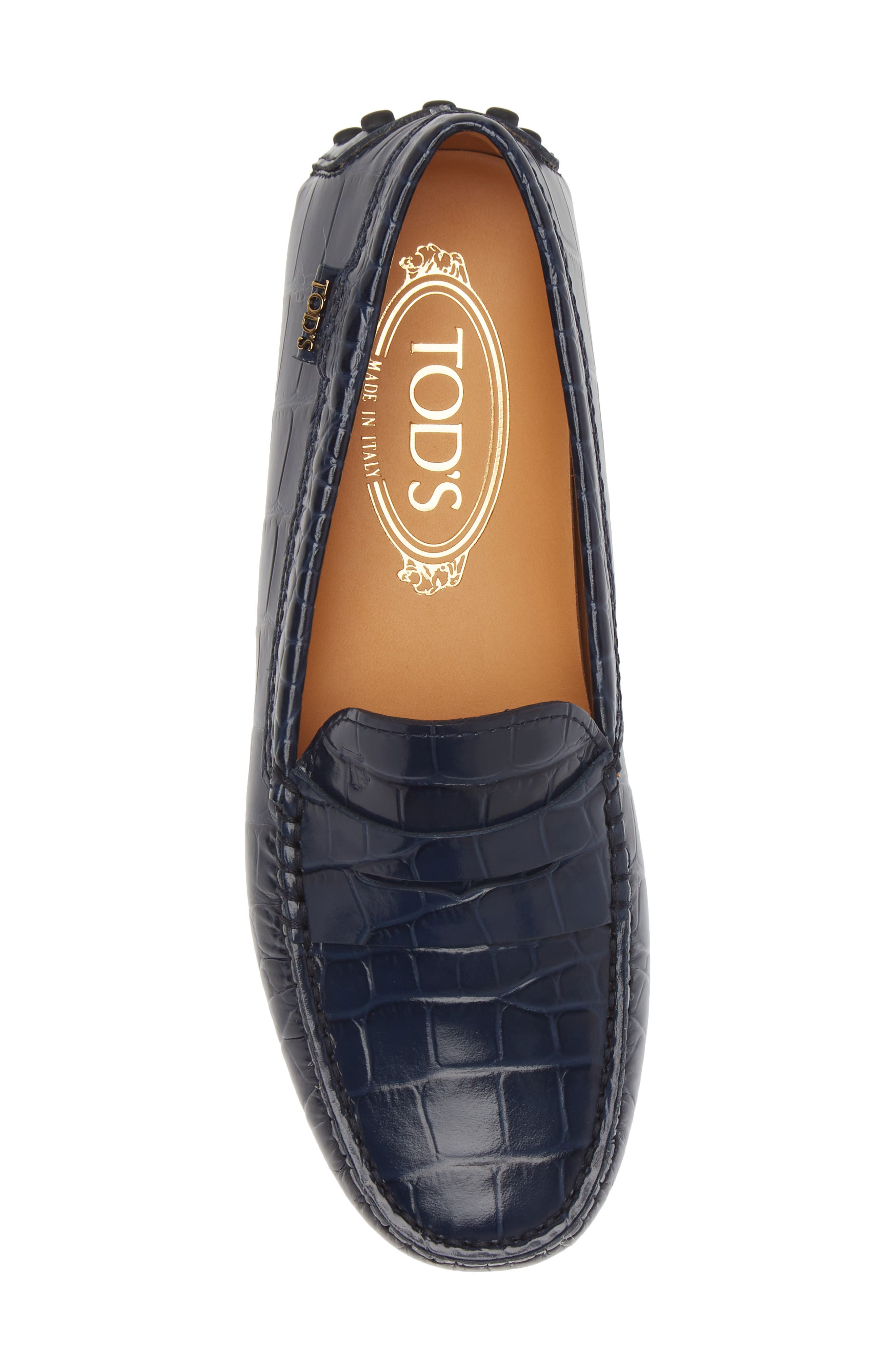 Croc Embossed Penny Loafer, Alternate, color, GALASSIA SCURO