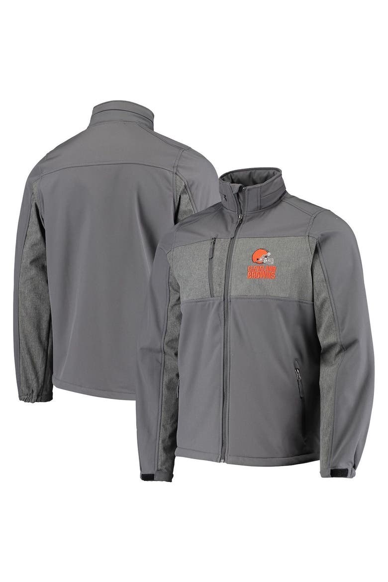 Men's Dunbrooke Graphite Cleveland Browns Circle Zephyr Softshell Full-Zip Jacket, Alternate, color, Graphite