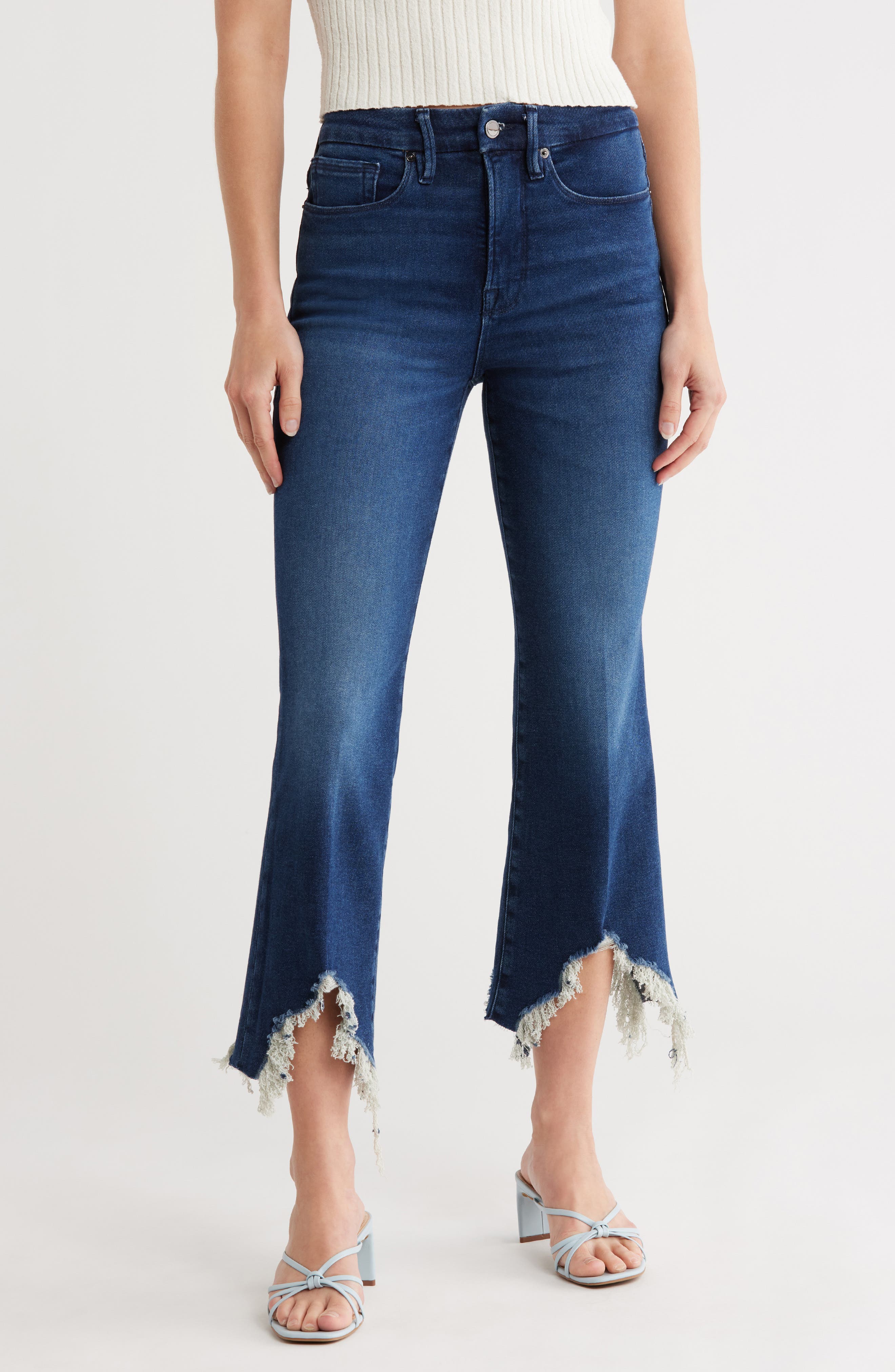 Good American Good Legs Crop Mini Bootcut Jeans