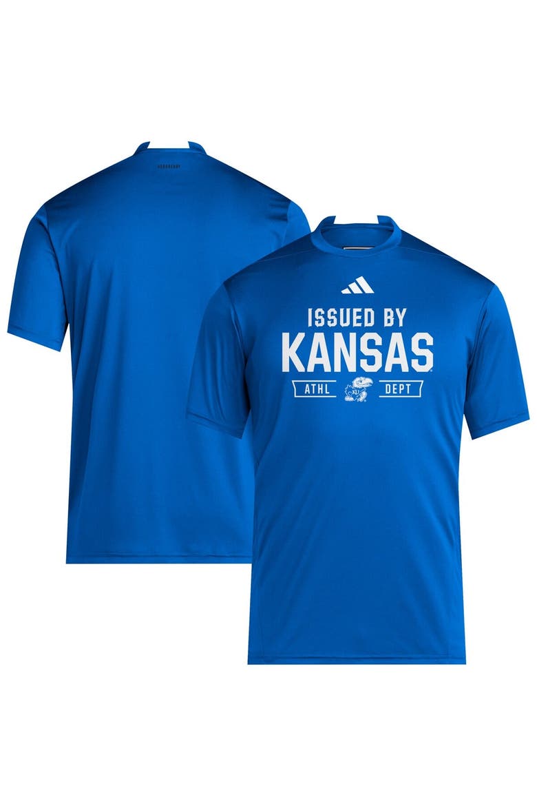 Men's adidas Royal Kansas Jayhawks 2025 Training Performance Team T-Shirt, Alternate, color, Royal
