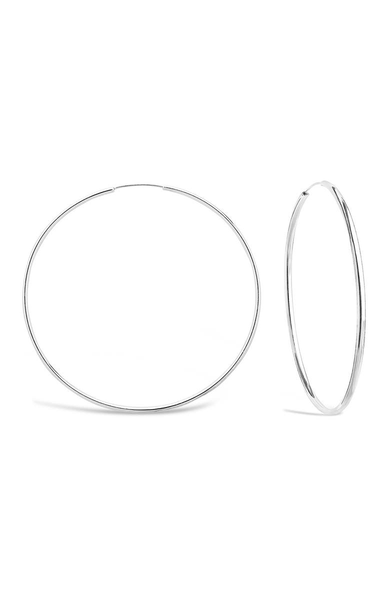 Sterling Forever 68mm Shiny Finish Hoop Earrings, Alternate, color, 