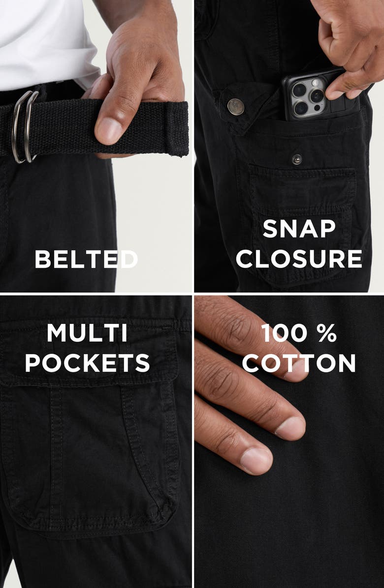 XRAY Utility Cotton Cargo Pants, Alternate, color, Black