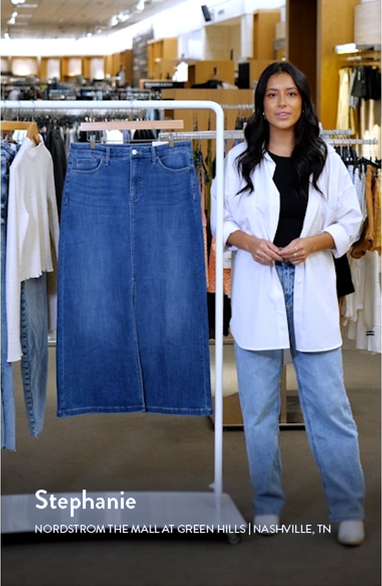 A-Line Denim Maxi Skirt, sales video thumbnail