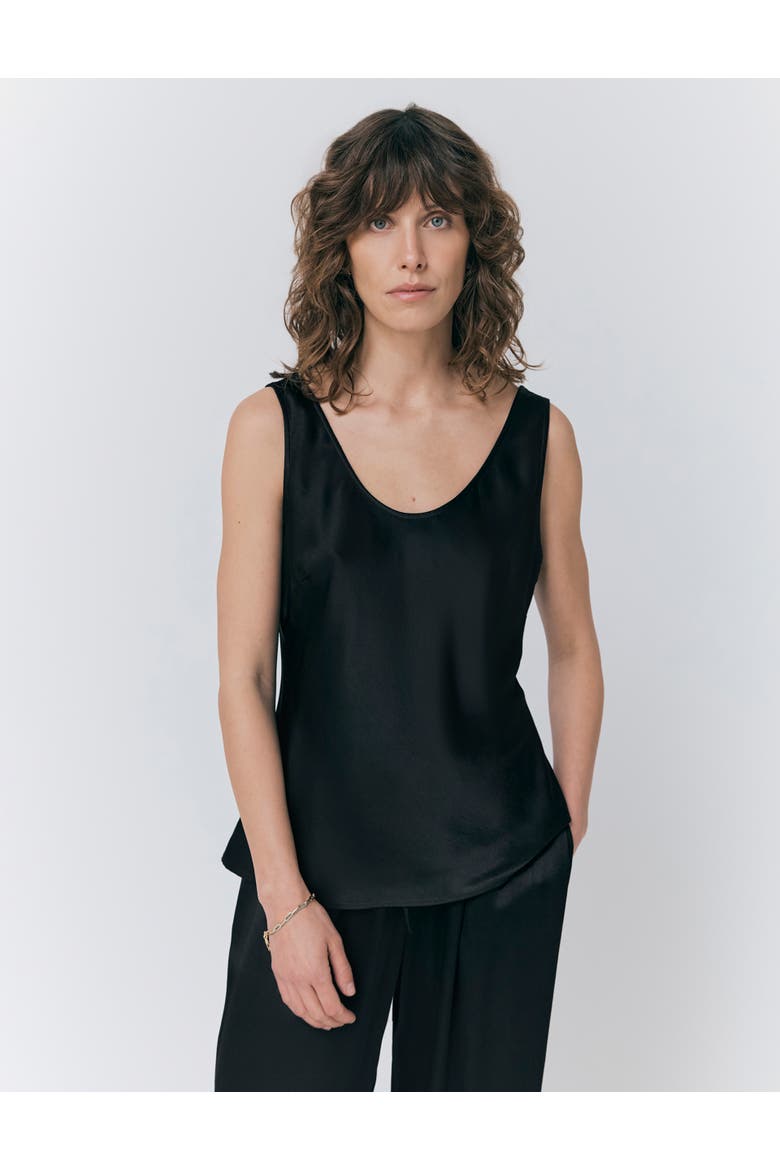 Margot Satin Top, Main, color, Black