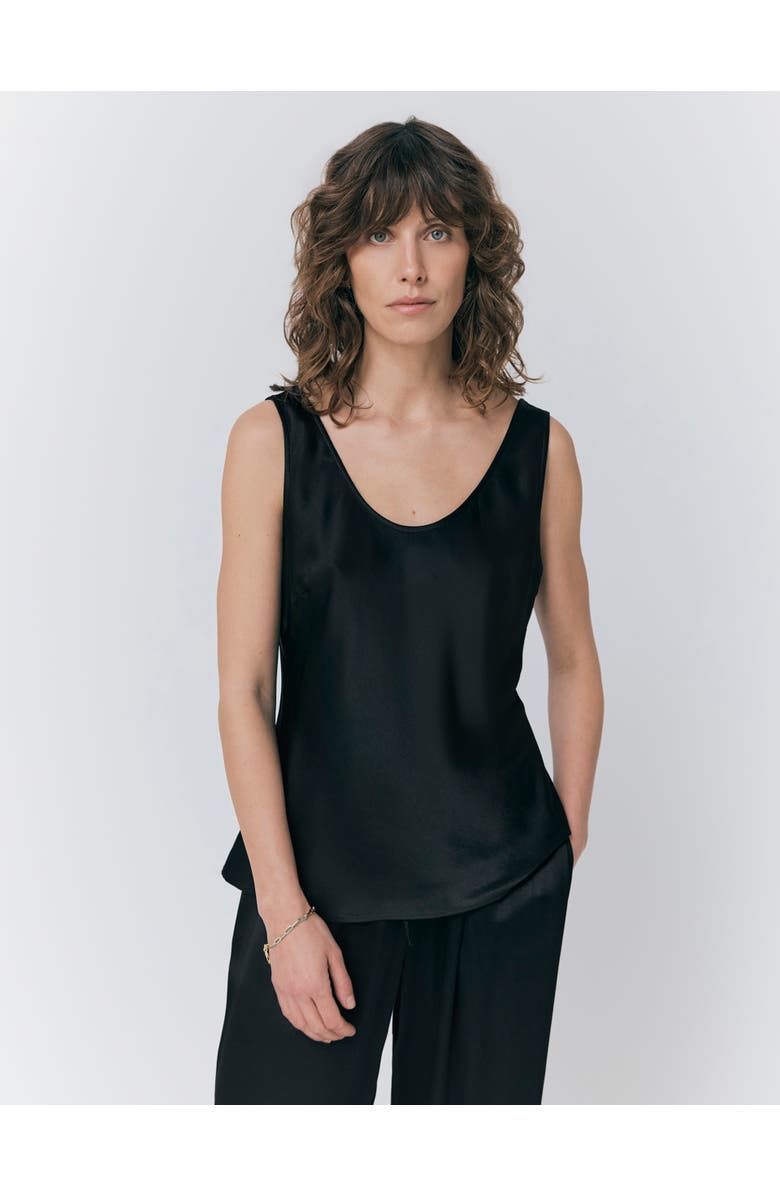 Ghost London Margot Satin Top, Main, color, Black