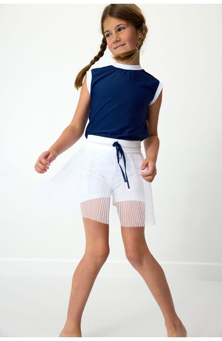 Courtside Kids Girls Pleated Skort, Alternate, color, White