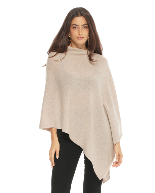 Monticelli Cashmere Essential Pure Cashmere Poncho In Blue