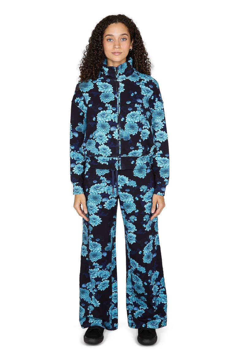 June Brushed Knit Crop Jacket, Alternate, color, Serious Floral Navy