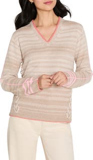 NIC+ZOE Stitched V-Neck Sweater