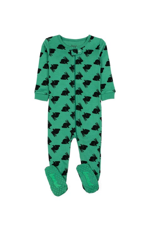 Footed Cotton Easter Matching Family Pajamas, Bunny Prints (Baby)