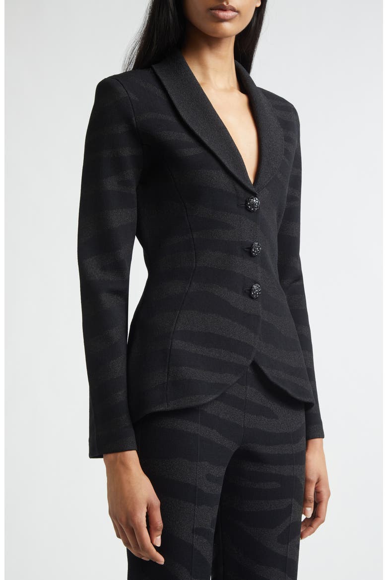 Tatum Metallic Zebra Jacket, Alternate, color, BLACK METALLIC