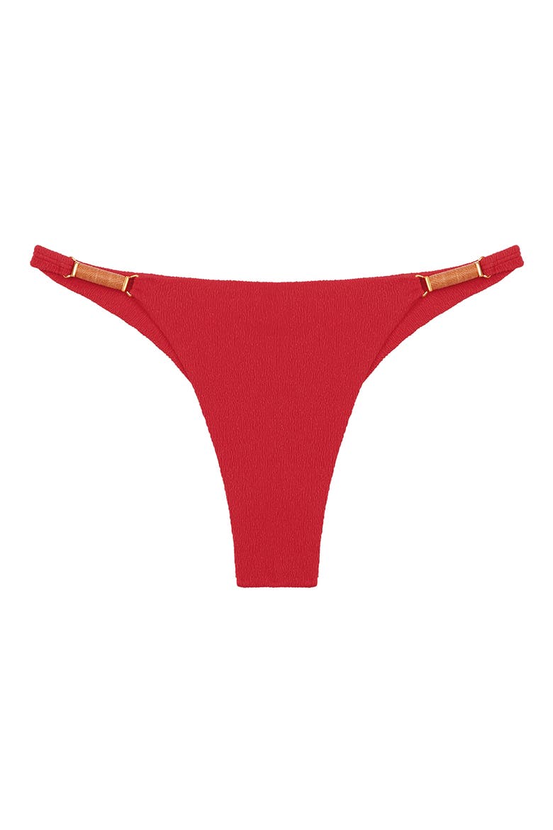 Pam Crinkle Bikini Bottoms, Alternate, color, RED