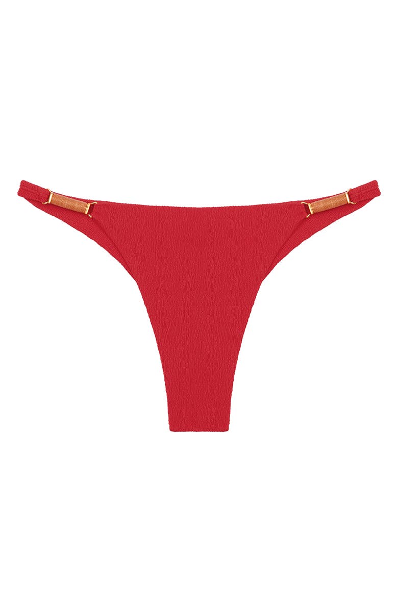 ViX Paula Hermanny Pam Crinkle Bikini Bottoms, Alternate, color, Red