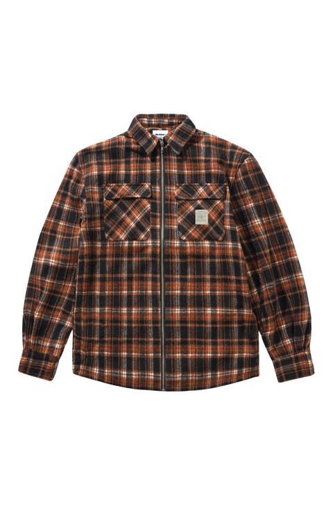 Woods Plaid Zip-Up Shirt Jacket