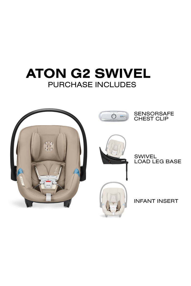Aton G2 Infant Car Seat with Swivel Load Leg Base, Alternate, color, ALMOND BEIGE
