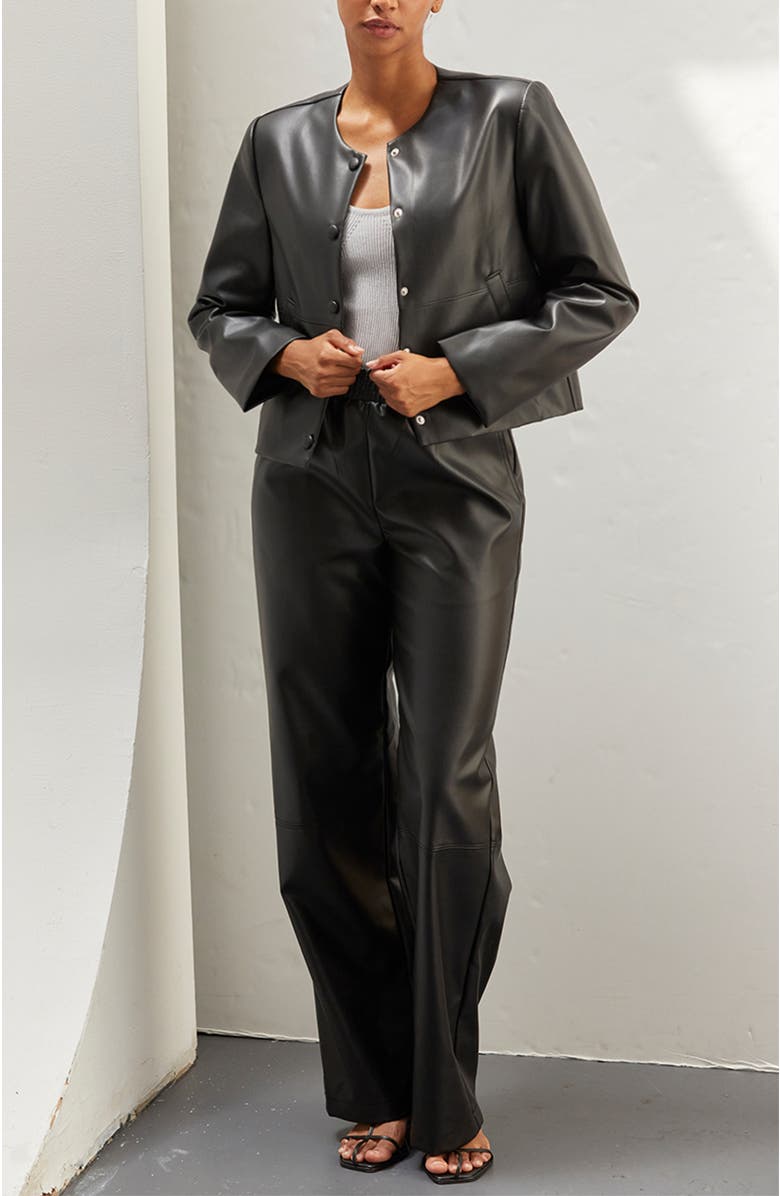 CRESCENT Faux Leather Straight Leg Pants, Alternate, color, 