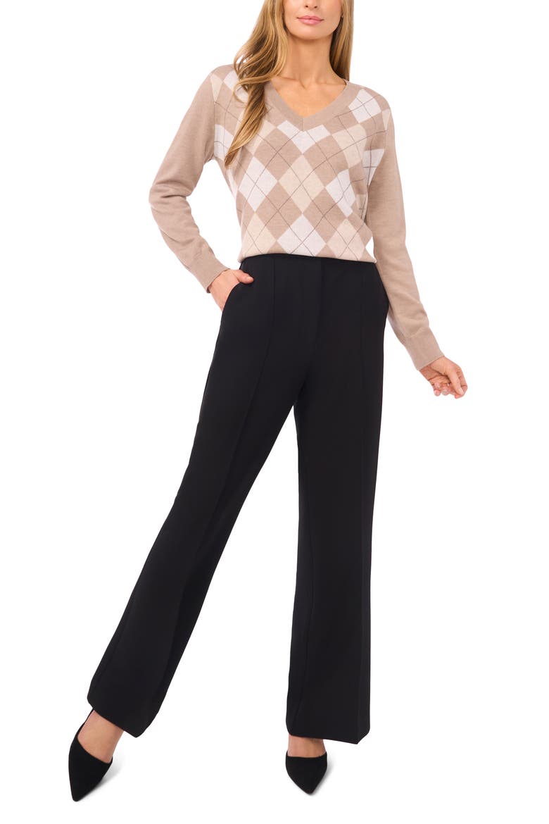 Argyle V-Neck Sweater, Alternate, color, SIMPLY TAUPE