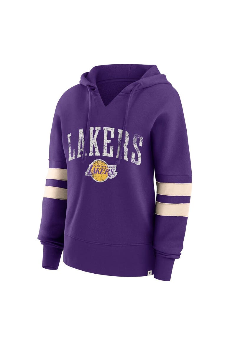 Women's Fanatics Branded Purple Los Angeles Lakers Bold Move Dolman V-Neck Pullover Hoodie, Alternate, color, Purple