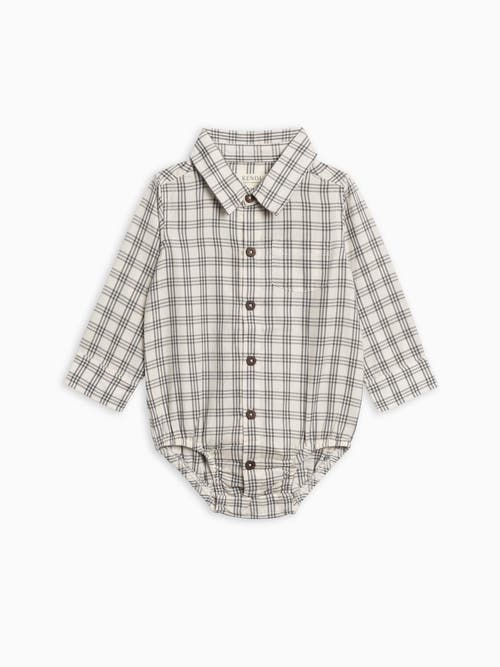 Kendi Theo Poplin Collar Bodysuit In Gray