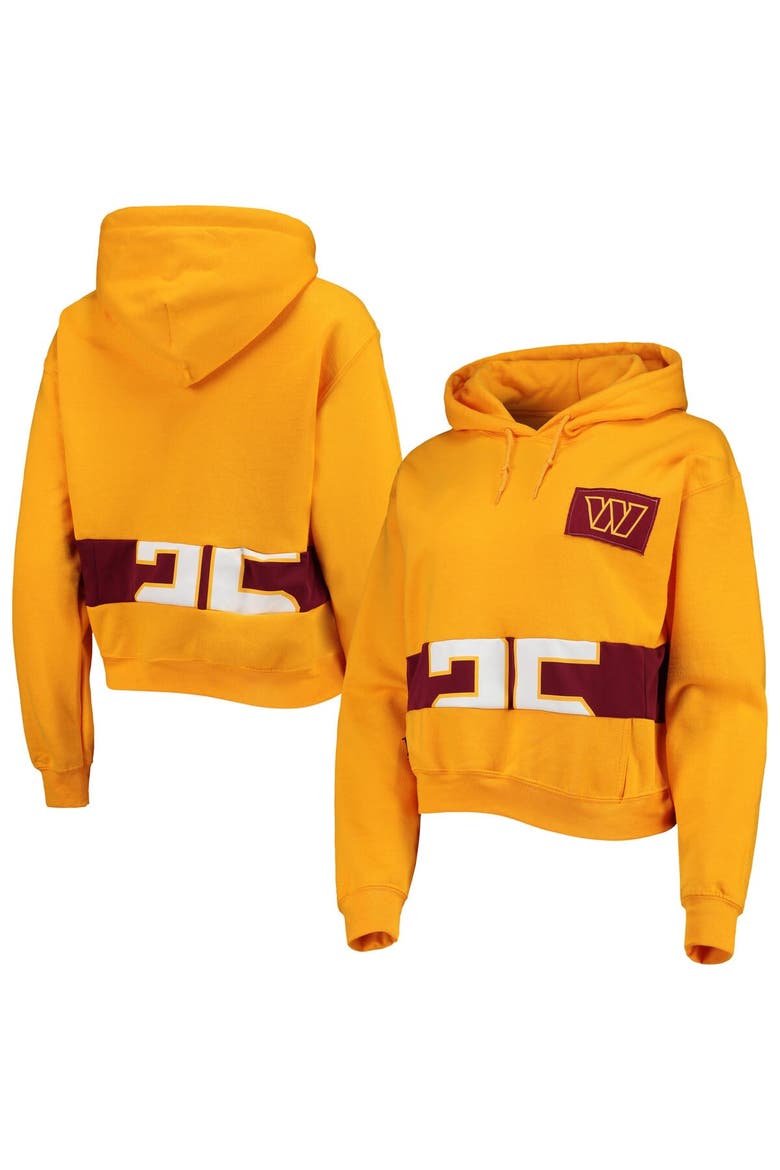 Women's Refried Apparel Gold Washington Commanders Cropped Pullover Hoodie, Main, color, Gold