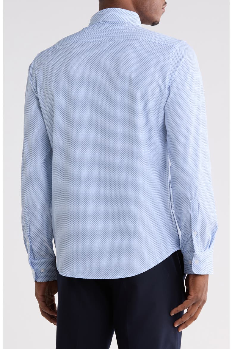 Geo Tech Long Sleeve Button-Down Shirt, Alternate, color, BLUE
