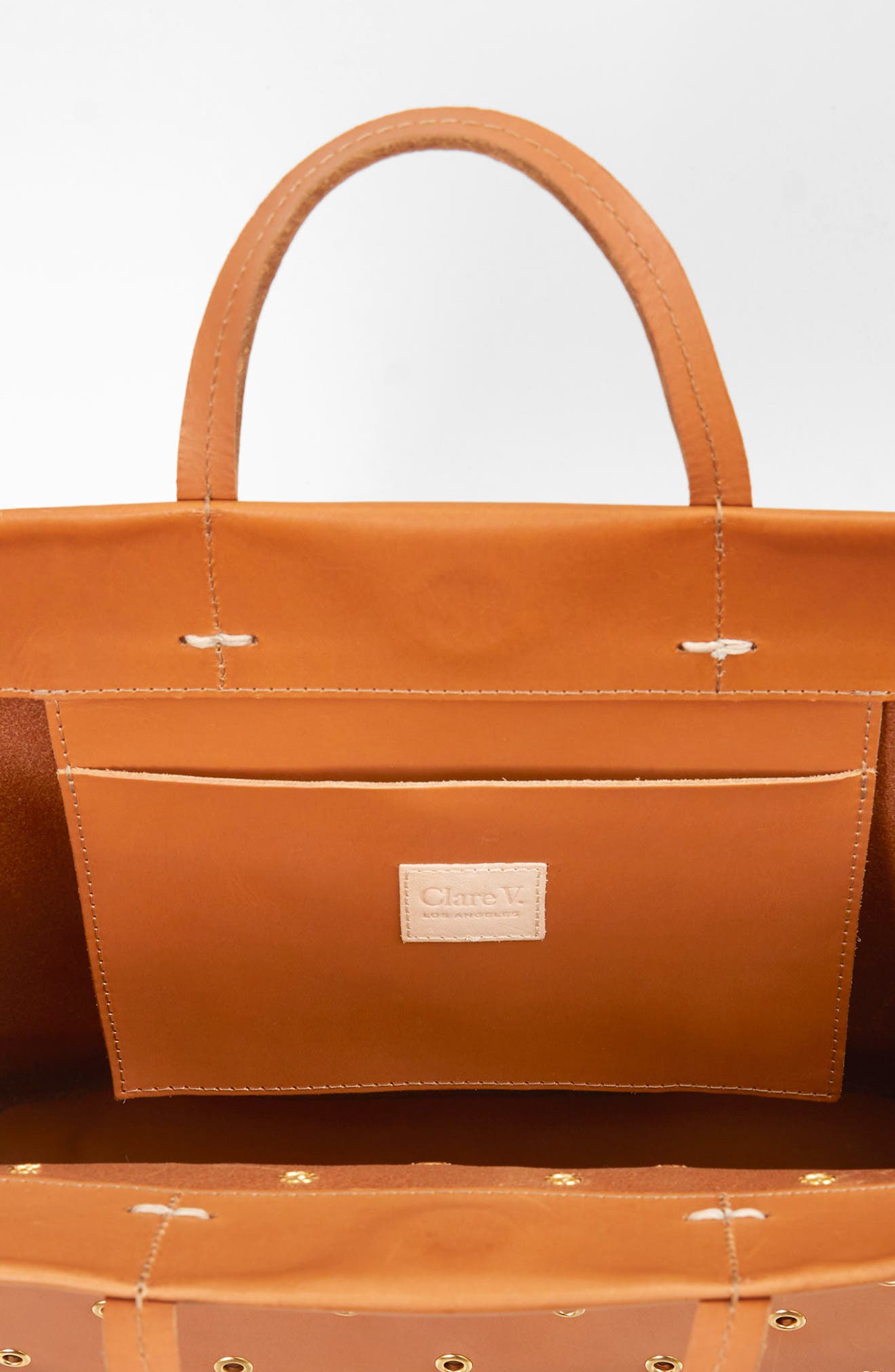 Simple Grommet Leather Tote, Alternate, color, CUOIO VACHETTA