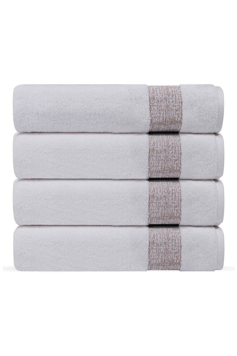 Pera Set of 4 Turkish Cotton Hand Towels, Main, color, BEIGE
