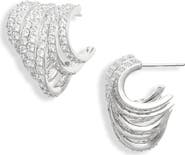 Nadri Multirow C-Hoop Earrings