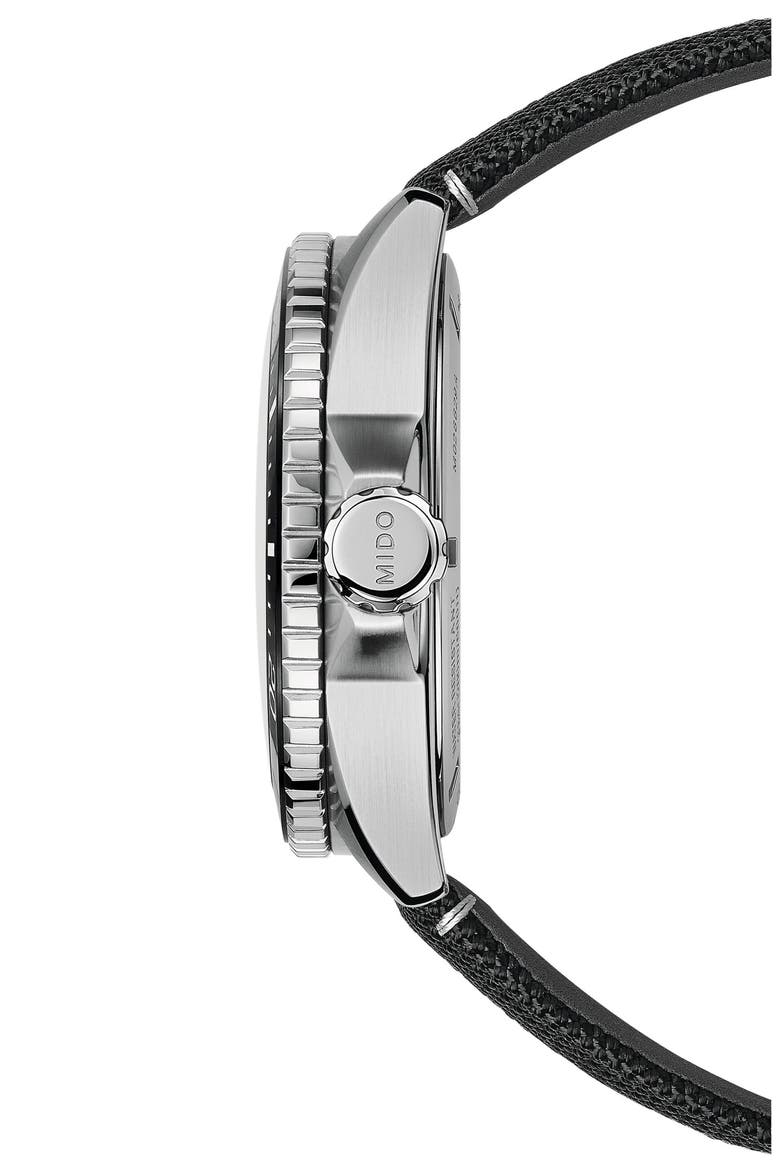 Ocean Star GMT Automatic Webbing Strap Watch, 44mm, Alternate, color, BLACK