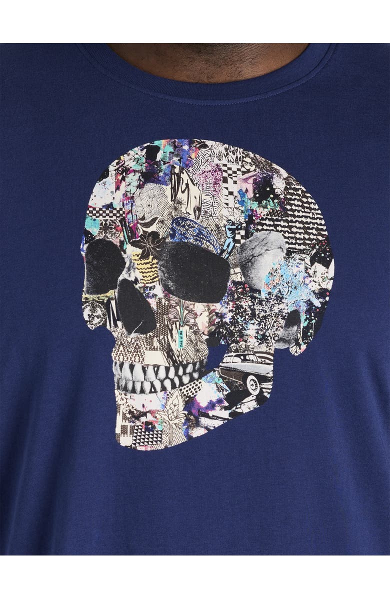 Robert Graham DXL Big & Tall Collage Skull Graphic Tee, Alternate, color, Navy