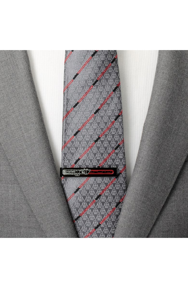 Cufflinks, Inc. Star Wars<sup>™</sup> Darth Vader Lightsaber Hidden Message Tie Bar, Alternate, color, Black