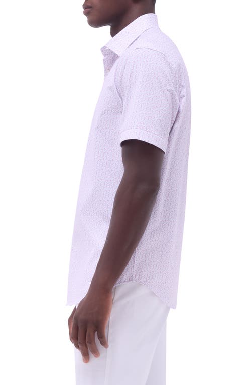 Bugatchi Miles Ooohcotton® Floral Short Sleeve Button-up Shirt In Pink