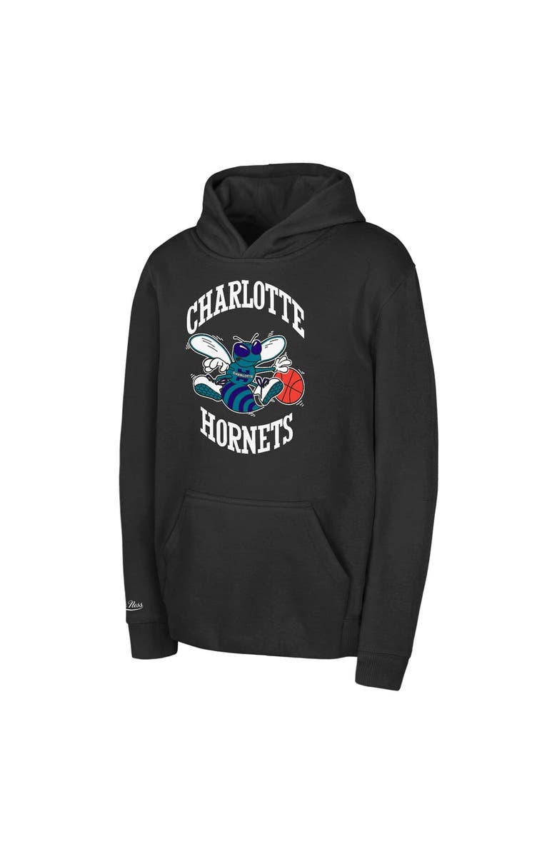 Mitchell & Ness Toddler Mitchell & Ness Black Charlotte Hornets Retro Logo Pullover Hoodie, Main, color, Black