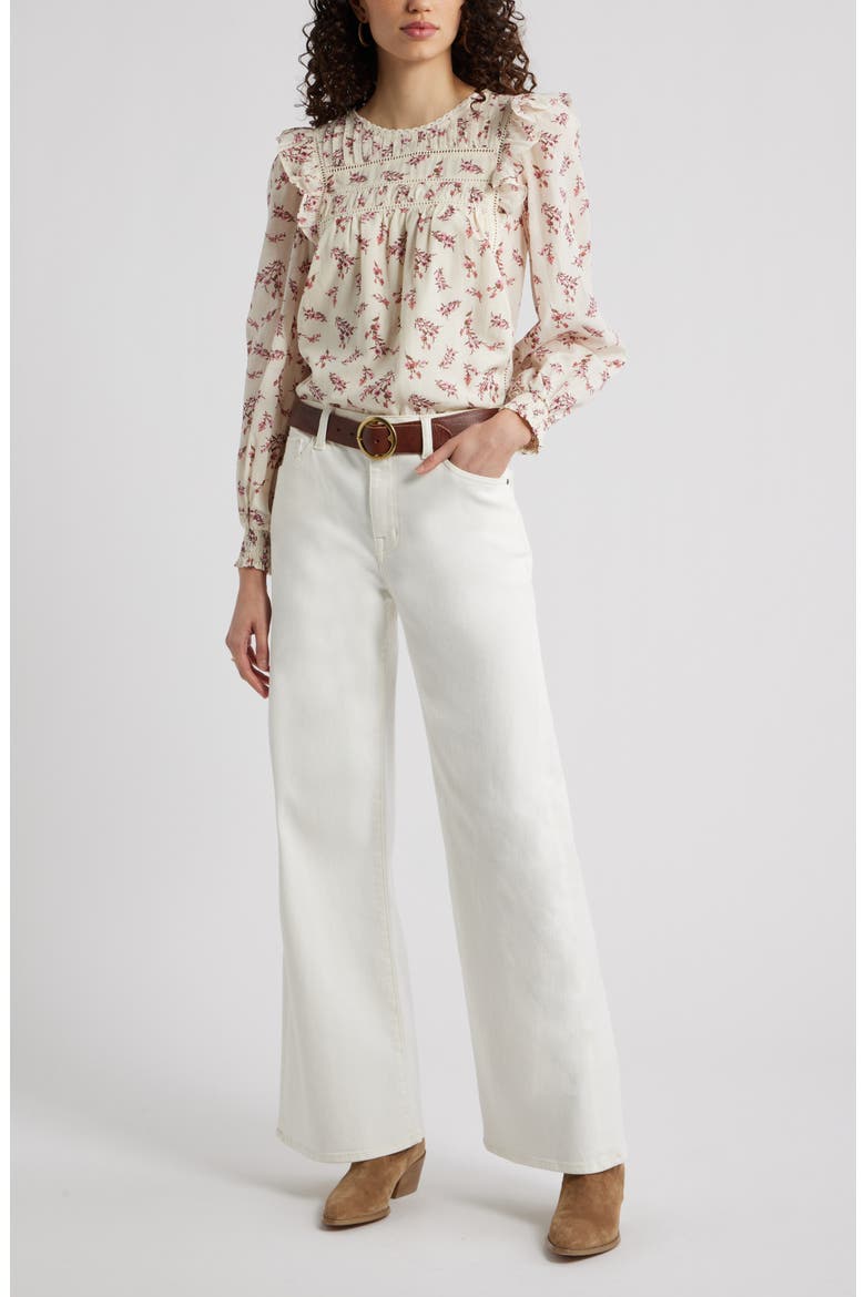 High Waist Wide Leg Jeans, Alternate, color, ECRU