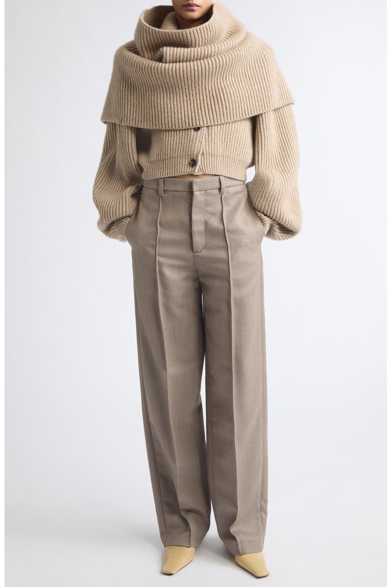 The Cadogan Cropped Cashmere Cardigan, Alternate, color, OATMEAL