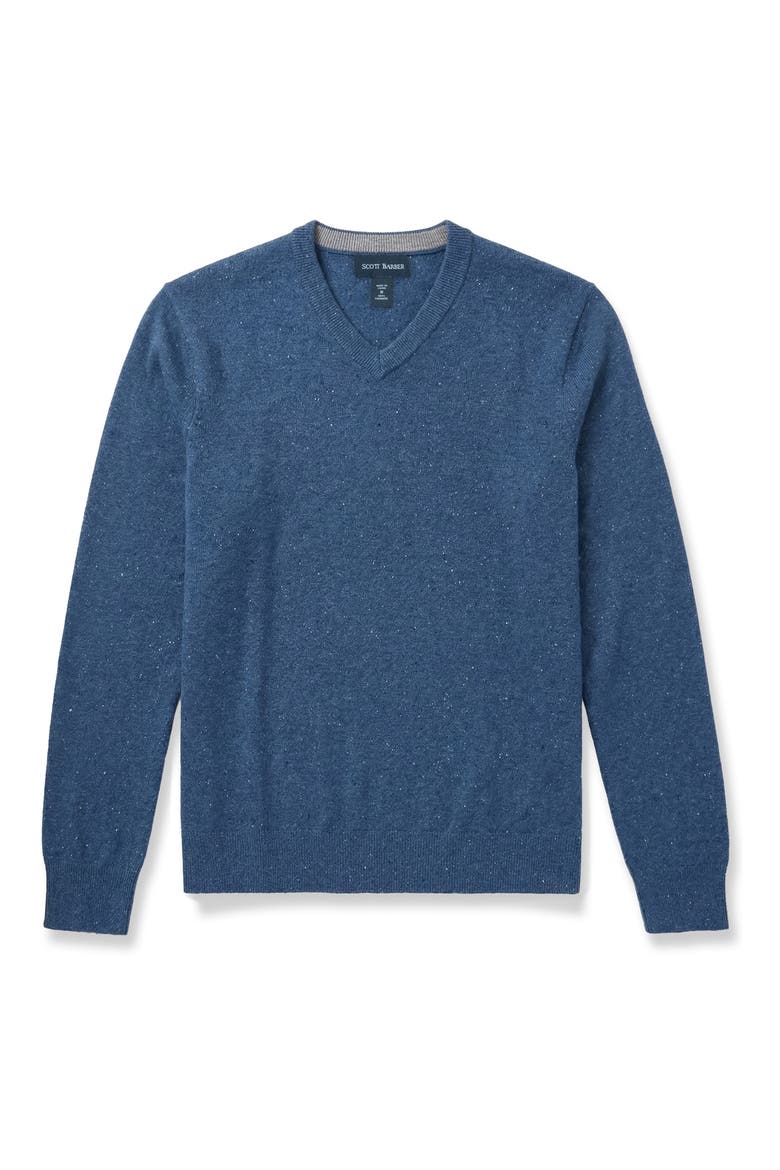 Donegal Cashmere V-Neck Sweater, Alternate, color, OCEAN