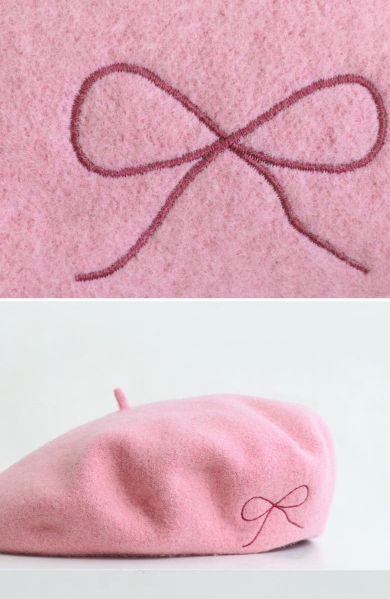 Lost Pattern Bon Chic Wool Blend Beret, Alternate, color, Pink