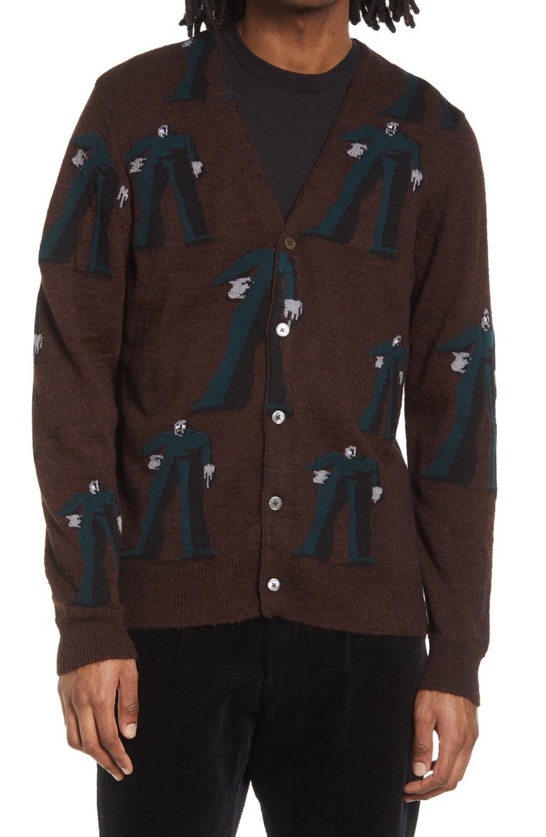 Wood Wood Kalle Jacquard Cardigan, Main, color, 