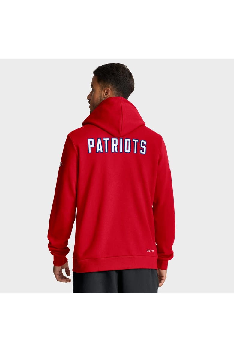 Men's Nike Red New England Patriots  Sideline Offensive Set Play Performance Pullover Hoodie, Alternate, color, Red