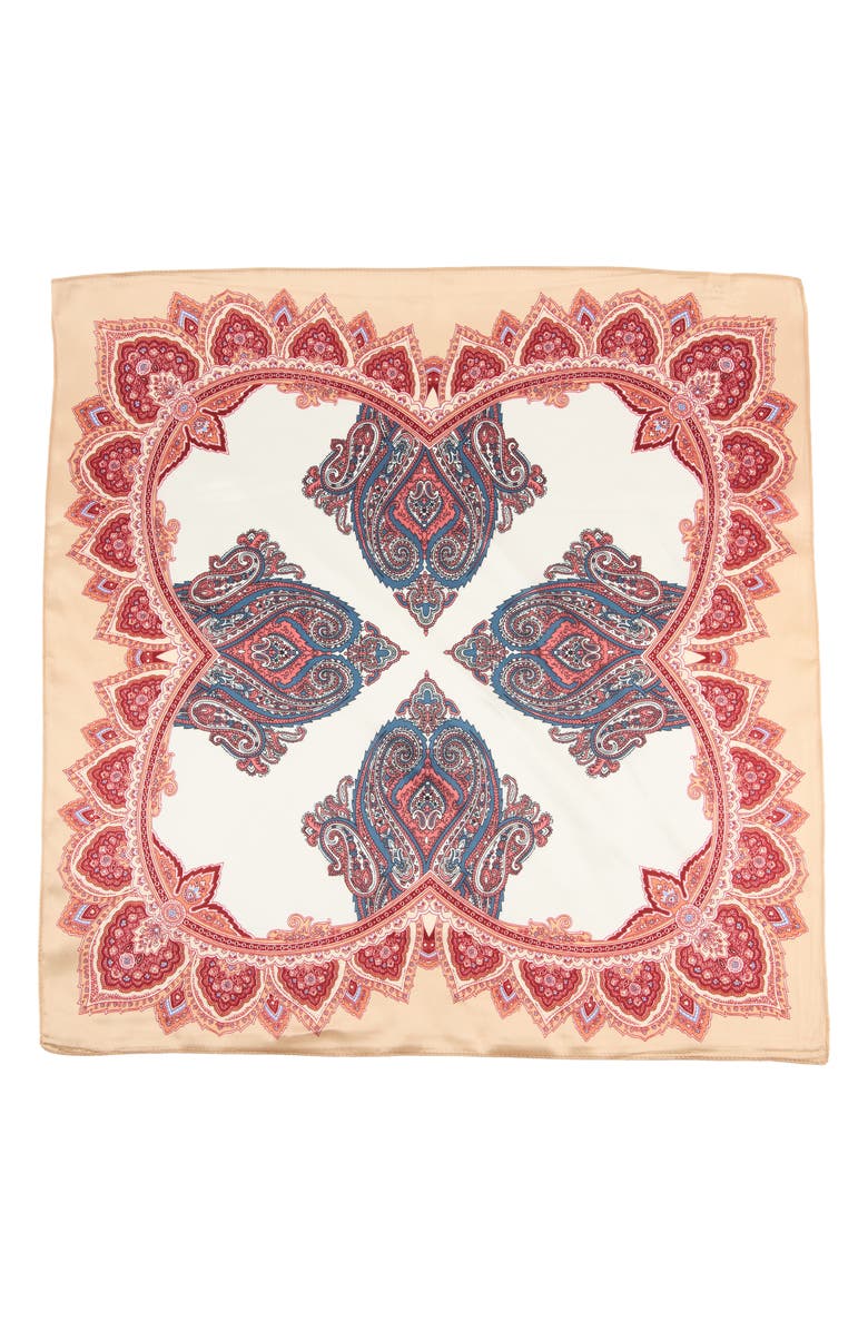 Viens Avec Moi Paisley Mini Silk Scarf, Alternate, color, 