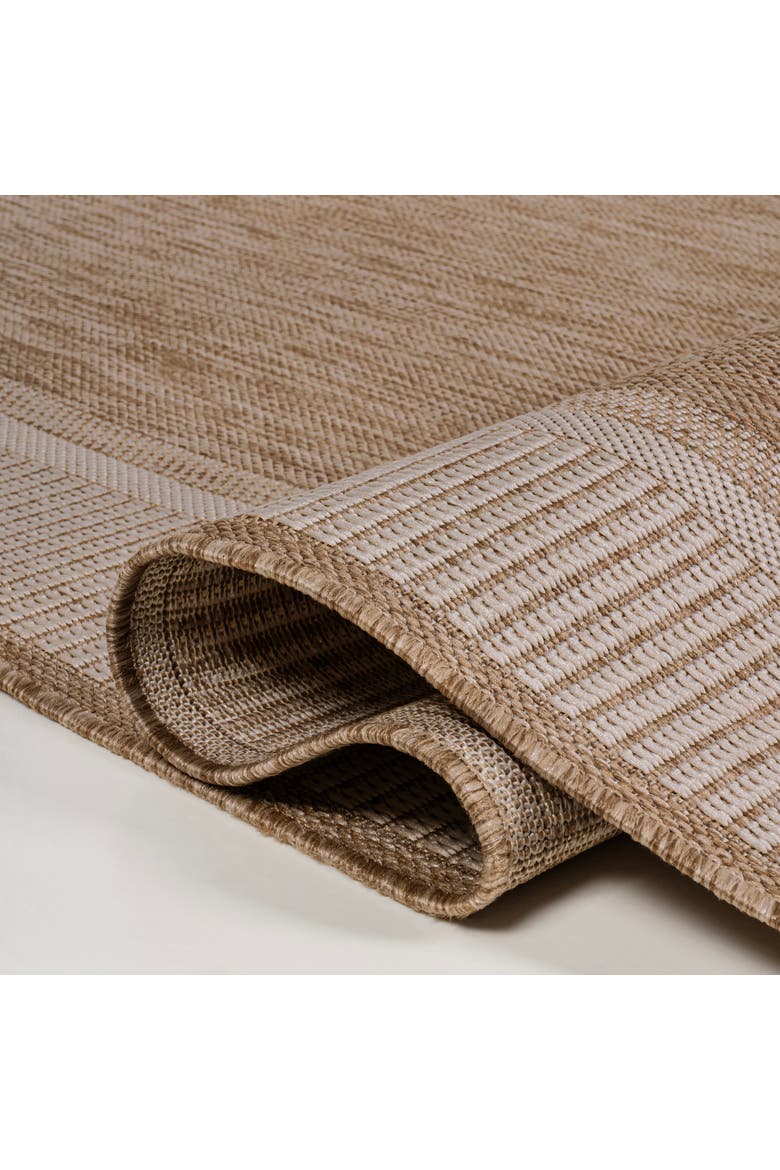 Hali Coastal Casual Wide Stripe Border Indoor/Outdoor Area Rug, Alternate, color, Beige/Cream