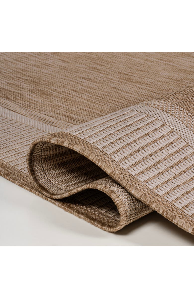 JONATHAN Y Hali Coastal Casual Wide Stripe Border Indoor/Outdoor Area Rug, Alternate, color, Beige/Cream