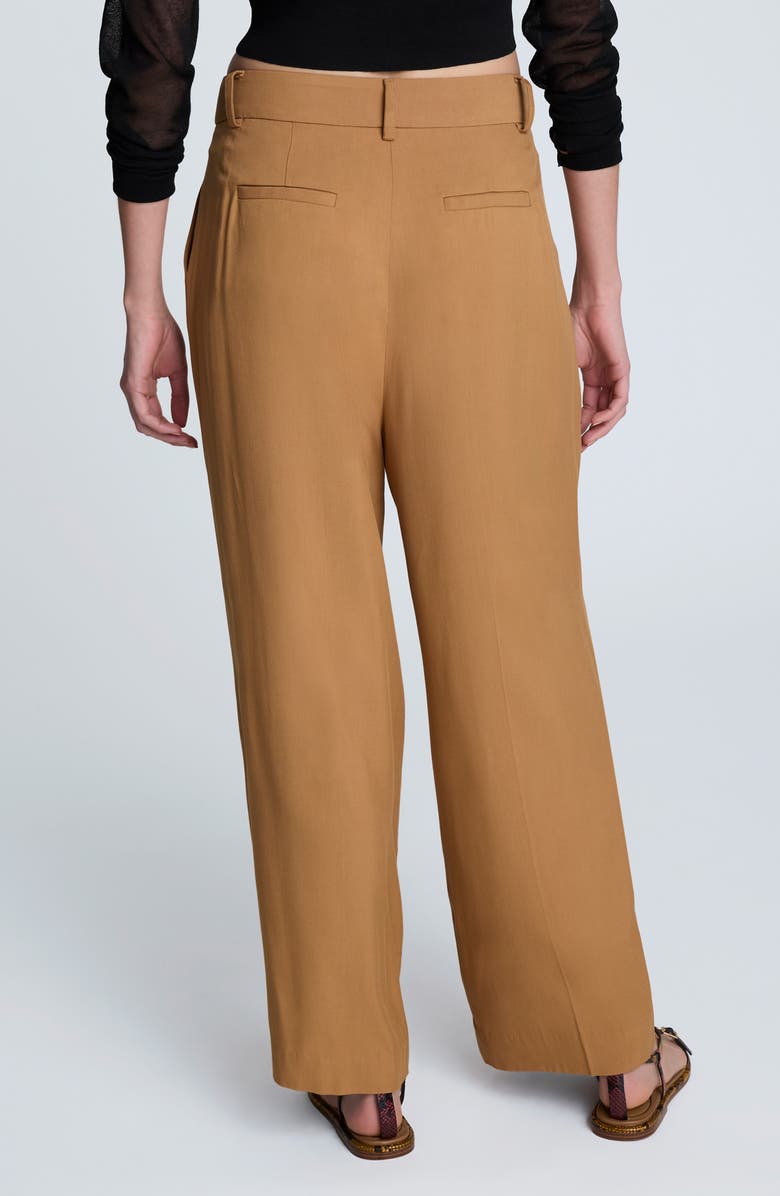 Kenneth Cole Pleated High Waist Wide Leg Pants, Alternate, color, Tobacco