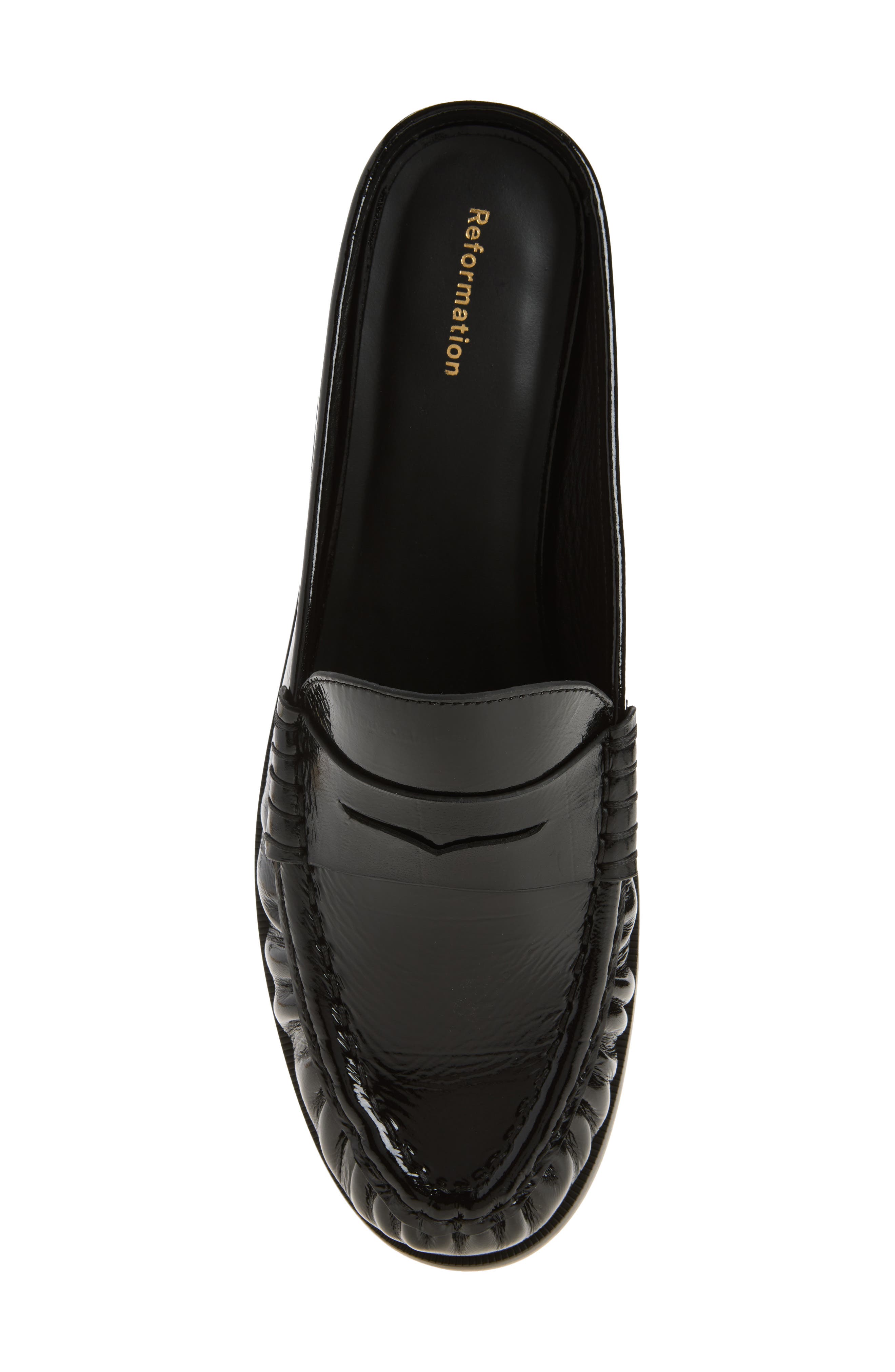 Francine Loafer Mule, Alternate, color, BLACK CRINKLE PATENT