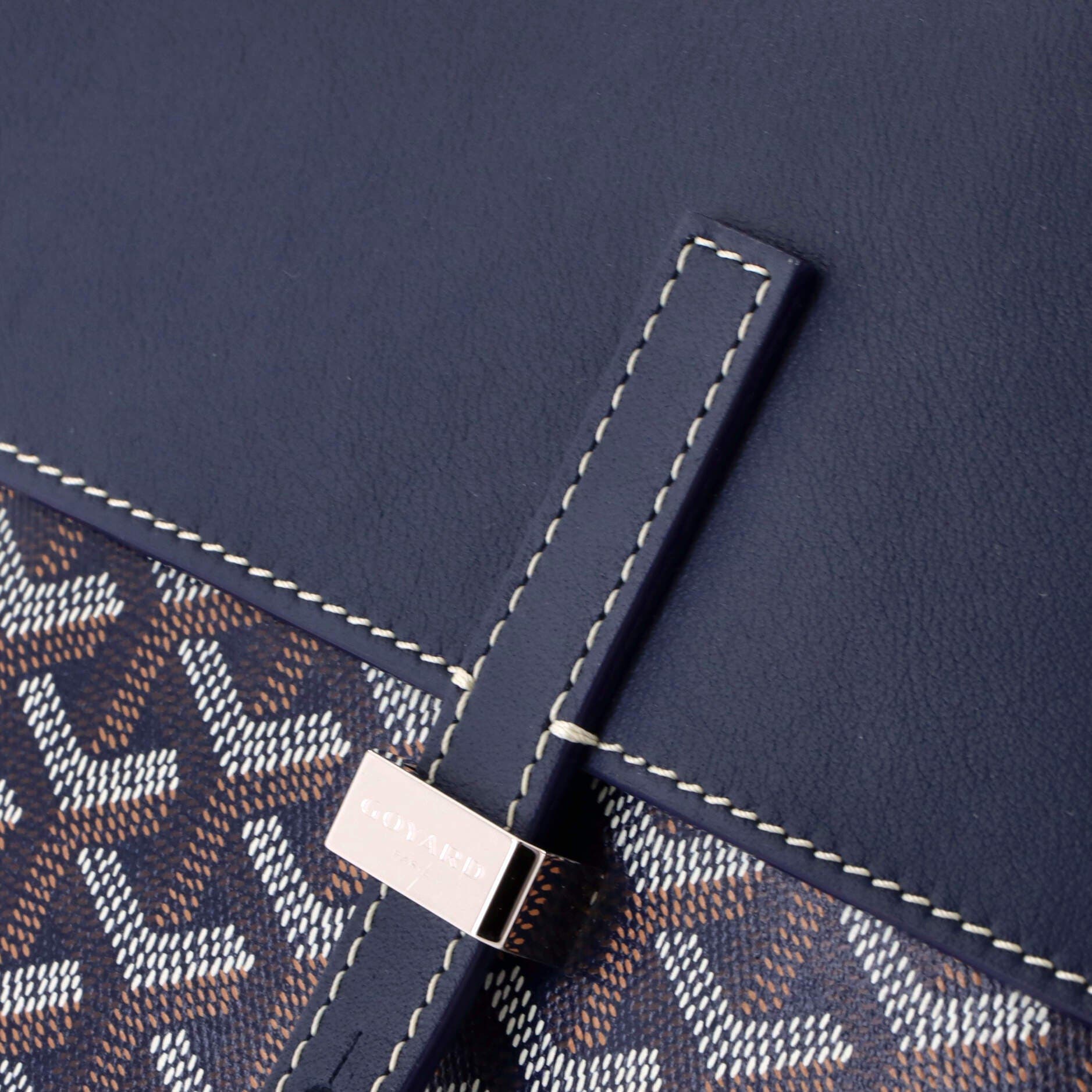 Pre-Owned Goyard Coursier Messenger Bag Coated Canvas and Leather, Alternate, color, Blue